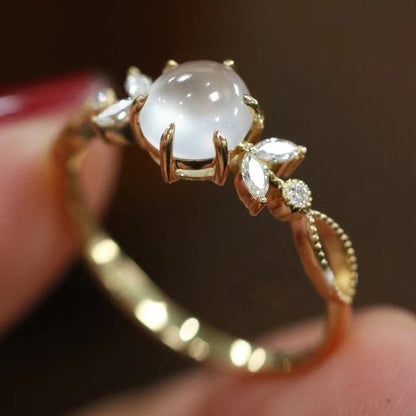 Romantic Moonstone Open Ring