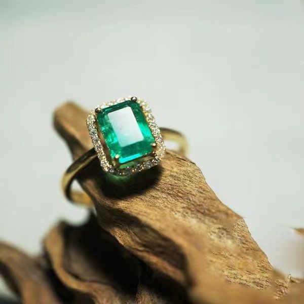 Emerald and Diamond Accent Ring