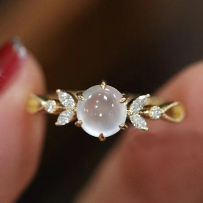 Romantic Moonstone Open Ring