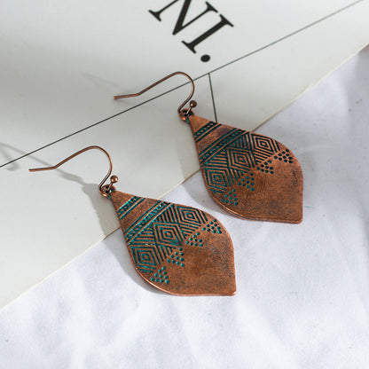 Boho Carved Leaf Earrings