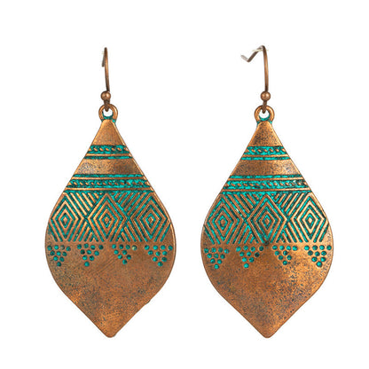 Boho Carved Leaf Earrings