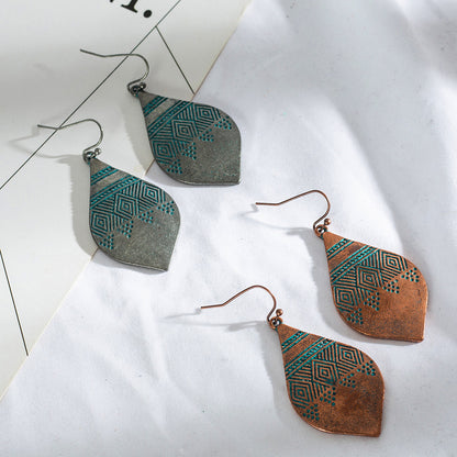 Boho Carved Leaf Earrings