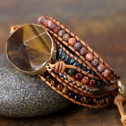 Natural Tiger Eye Beaded Bracelet