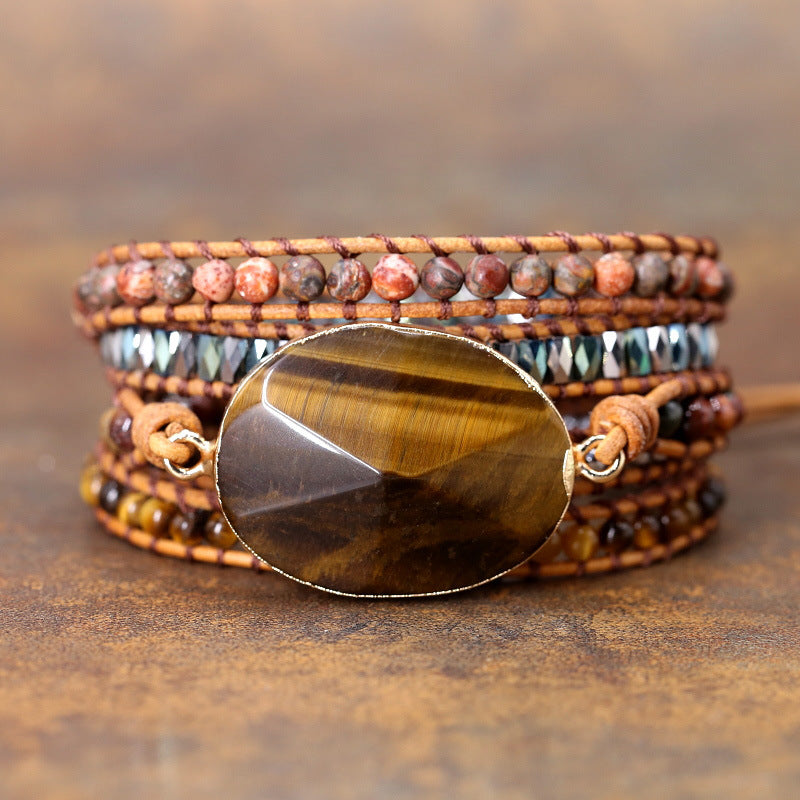 Natural Tiger Eye Beaded Bracelet