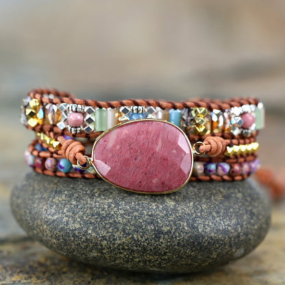 Handcrafted Natural Stone Woven Bracelet