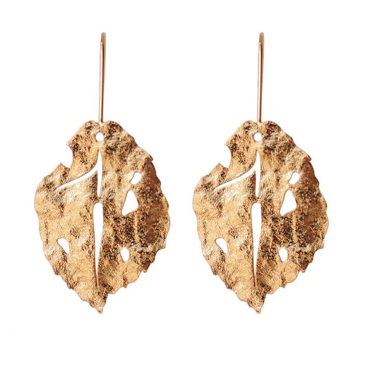 Textured Maple Leaf Earrings