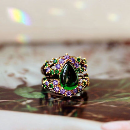 Emerald - Amethyst Fantasy Ring