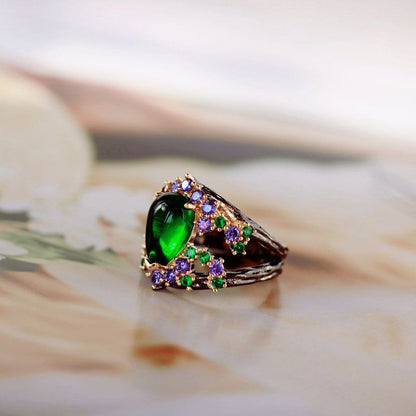 Emerald - Amethyst Fantasy Ring