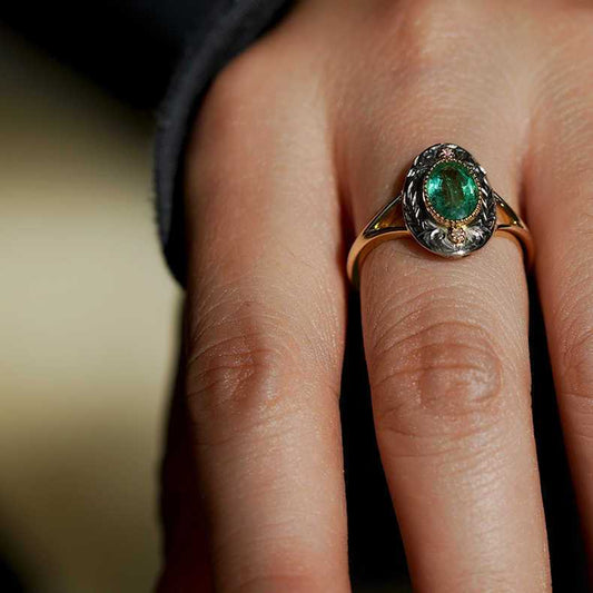 Radiant Zambian Emerald Ring