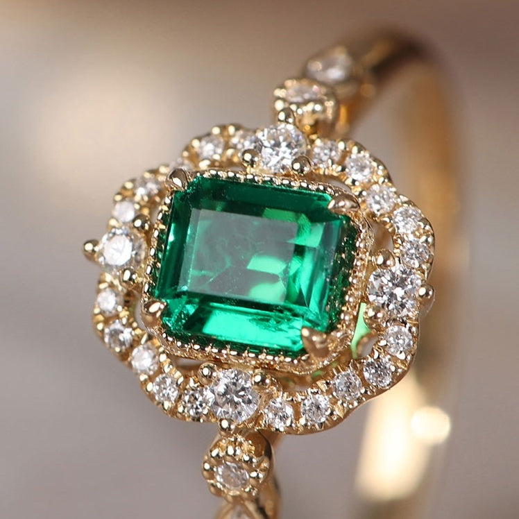 Brightness Diamond Emerald Ring