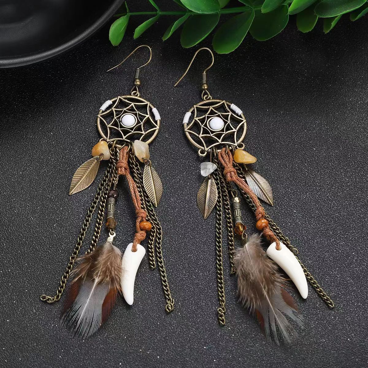 Dreamcatcher Feather Earrings