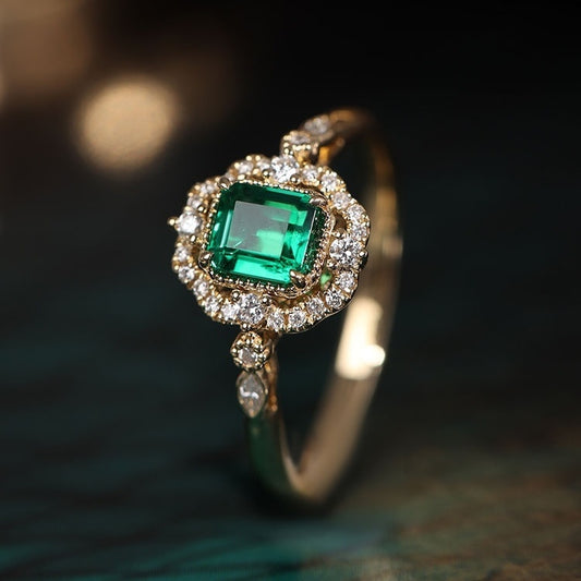 Brightness Diamond Emerald Ring