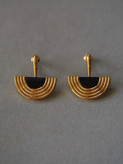 Egyptian Agate Elegance: Intellectual Earrings