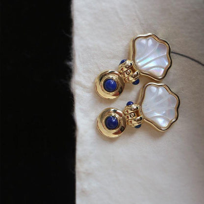 Vintage Aquamarine Pearl Earrings