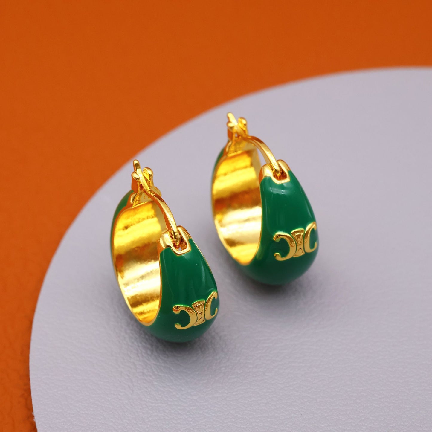 "Arc de Triomphe" Luxurious Enamel Drop Oil Earrings