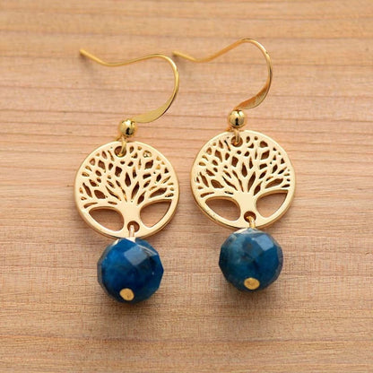 Phosphosiderite Tree of Life Charm Earrings