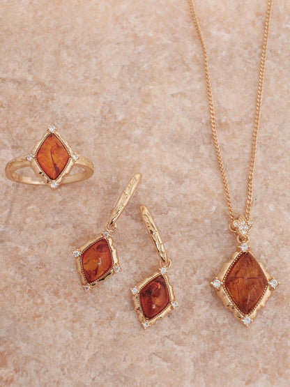 Afternoon Tea Amber Earrings