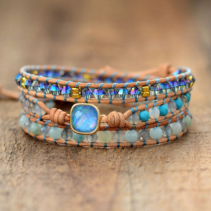 Dual-Sided Multi-Color Agate Beaded Bracelet