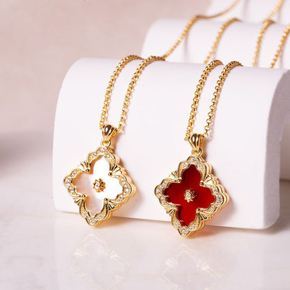 Italian Gold-Plated Clover Necklace