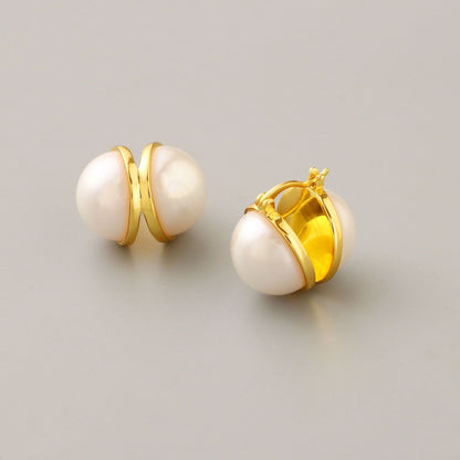 Versatile French Pearl Stud Earrings