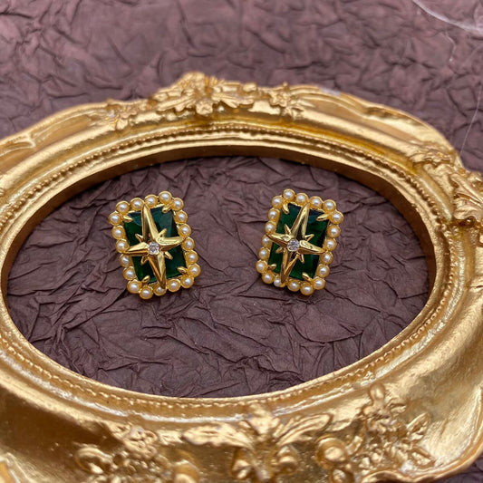 Emerald Essence Zircon Elegance Earrings