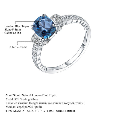 Natural London Blue Topaz Ring