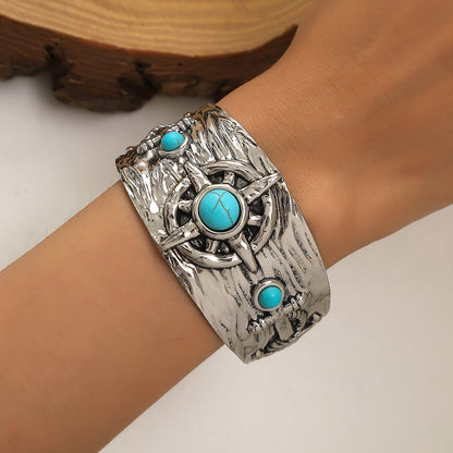 Bohemian Turquoise Cuff Bracelet - Vintage and Elegant