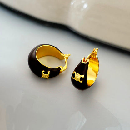 "Arc de Triomphe" Luxurious Enamel Drop Oil Earrings