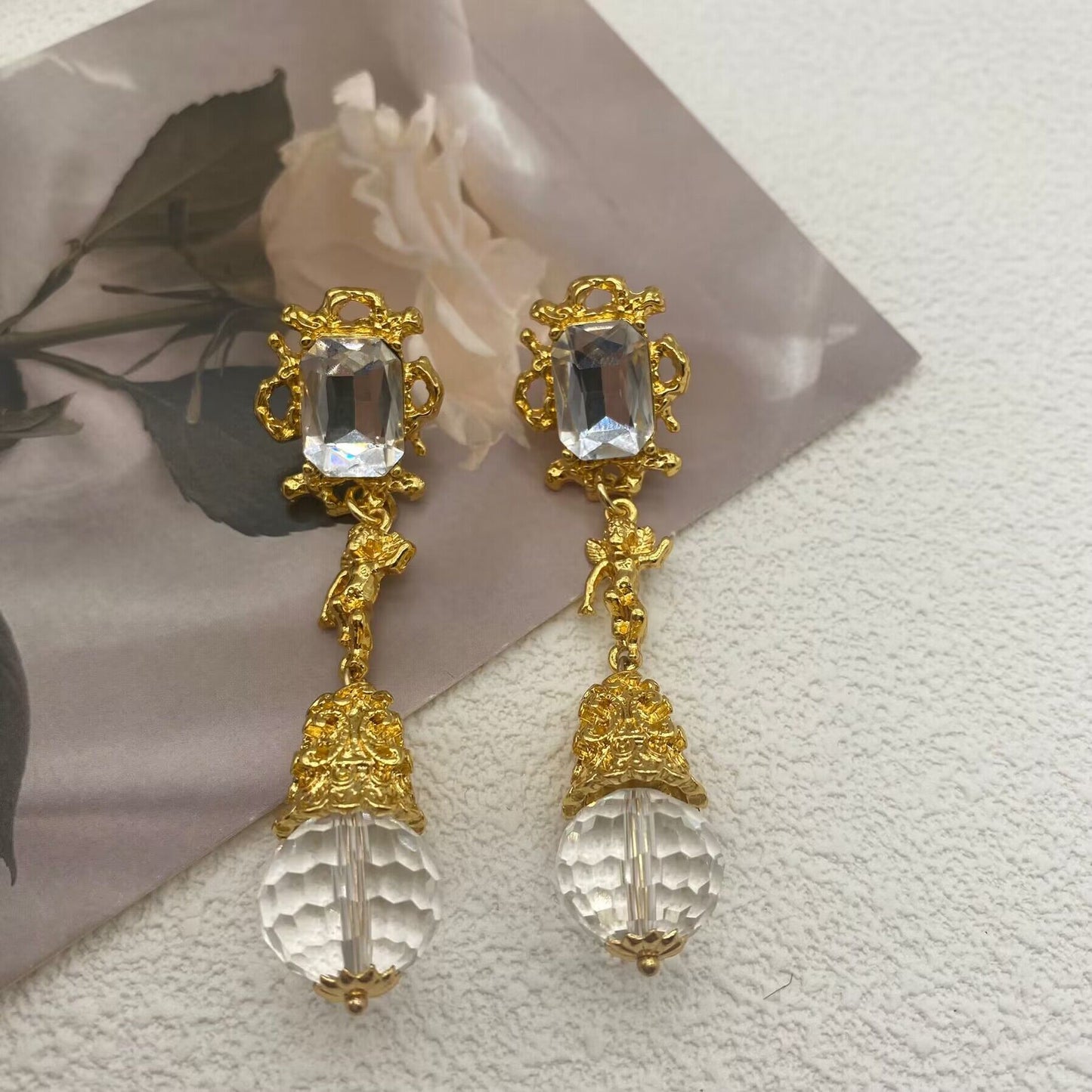 Golden Seraphim Cascade Earrings