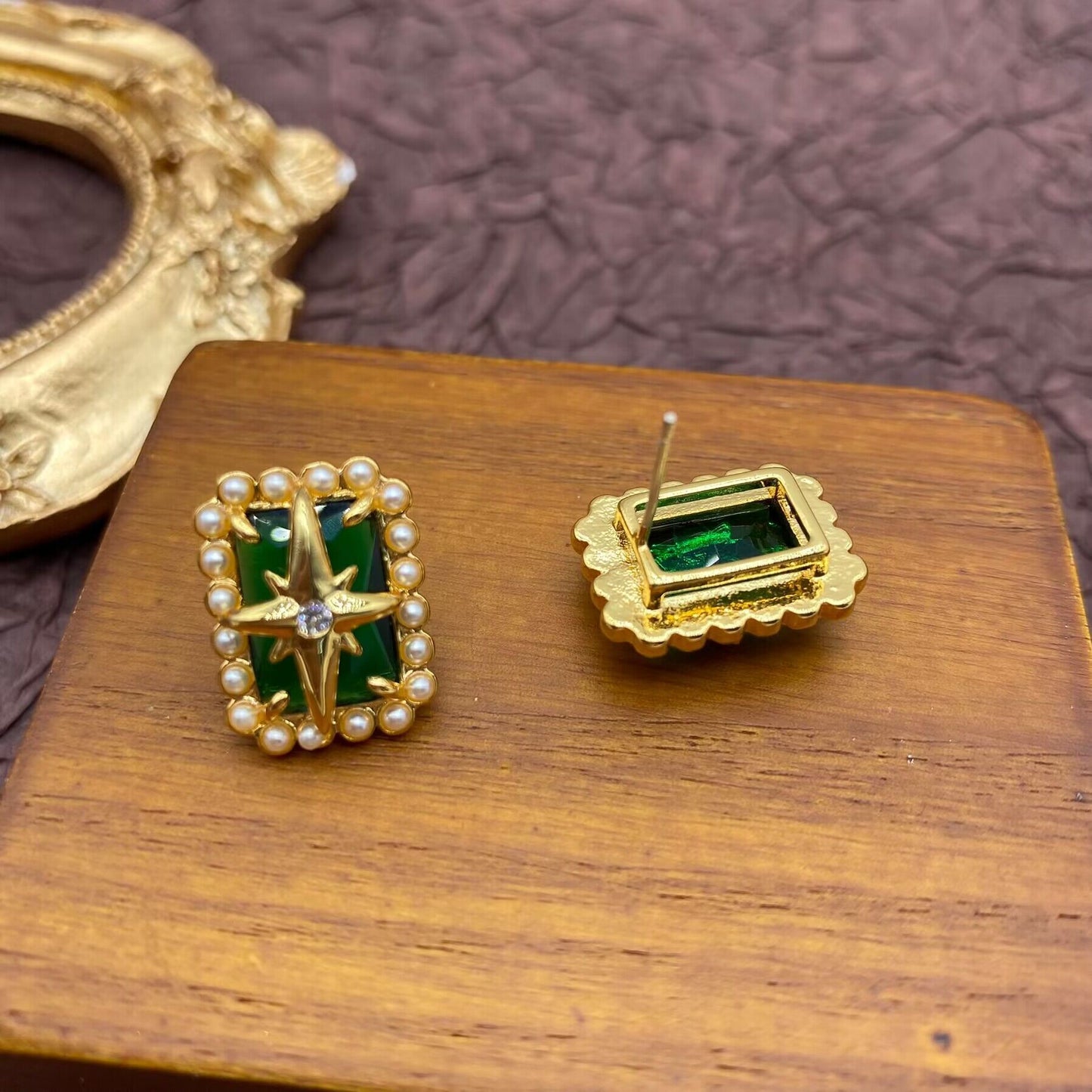 Emerald Essence Zircon Elegance Earrings