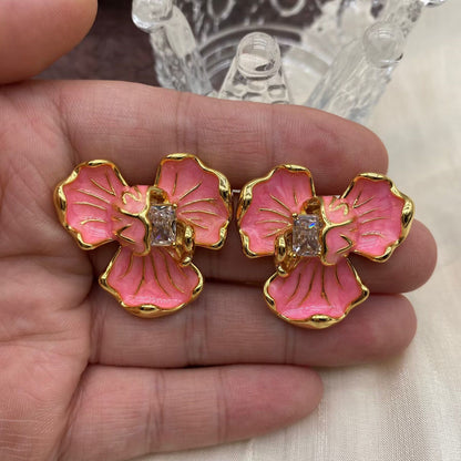 Enamel Bloom Elegance Earrings