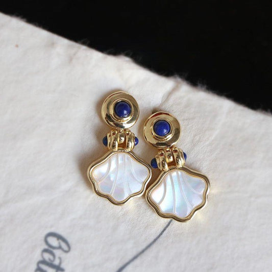 Vintage Aquamarine Pearl Earrings