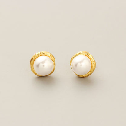 Versatile French Pearl Stud Earrings