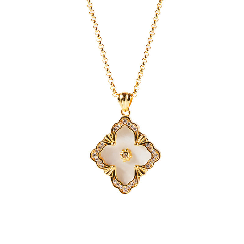 Italian Gold-Plated Clover Necklace