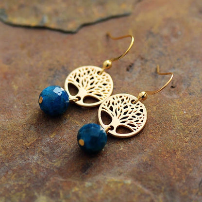 Phosphosiderite Tree of Life Charm Earrings