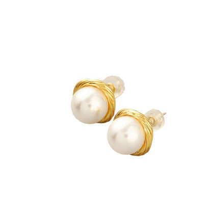 Versatile French Pearl Stud Earrings