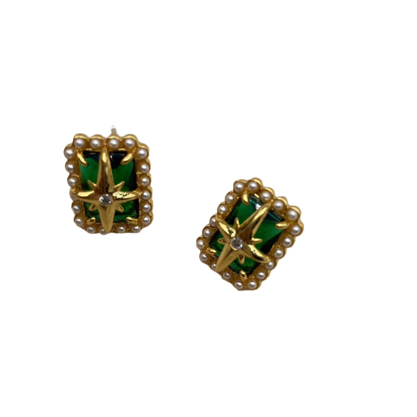 Emerald Essence Zircon Elegance Earrings