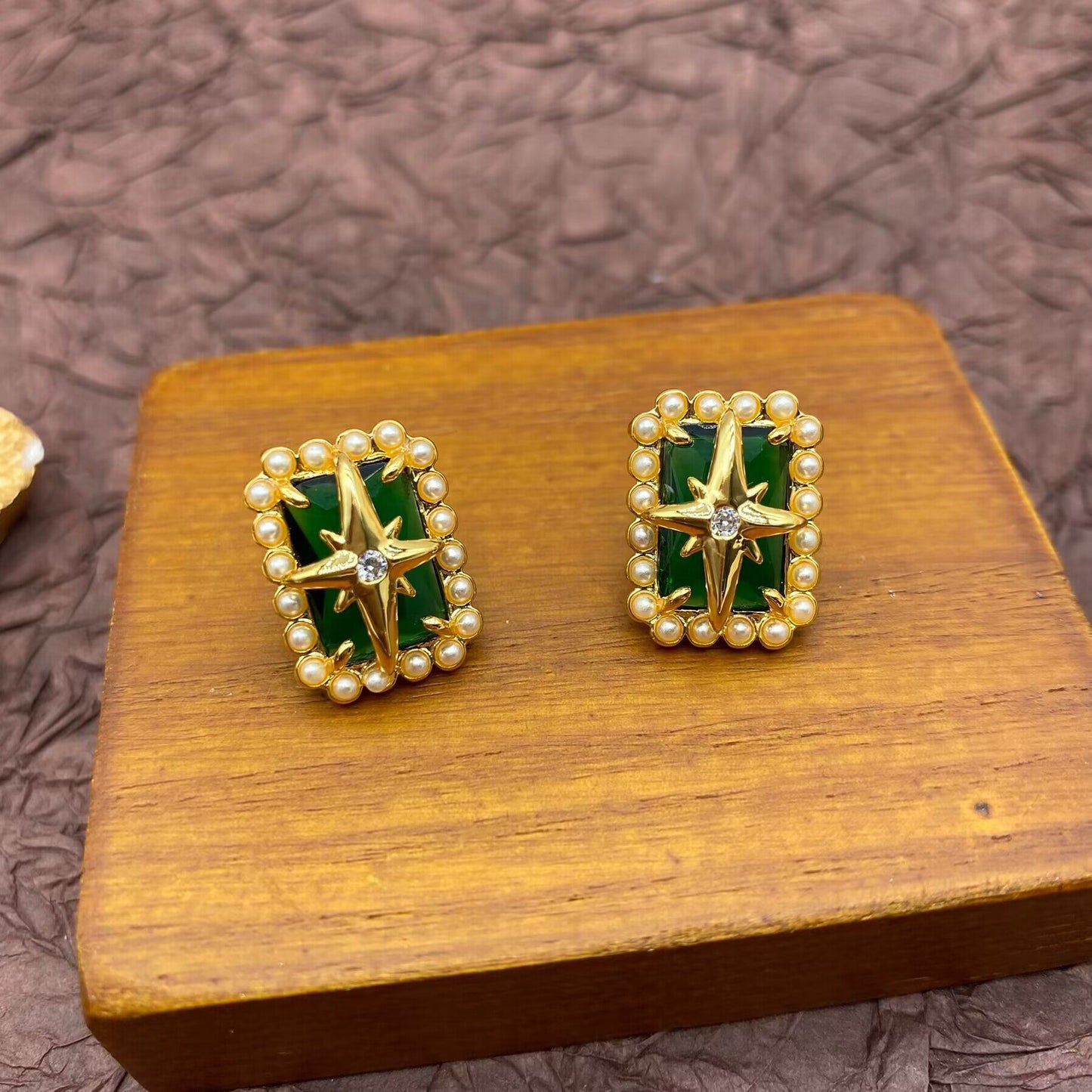 Emerald Essence Zircon Elegance Earrings