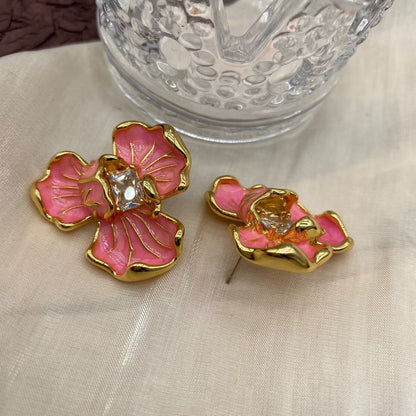 Enamel Bloom Elegance Earrings