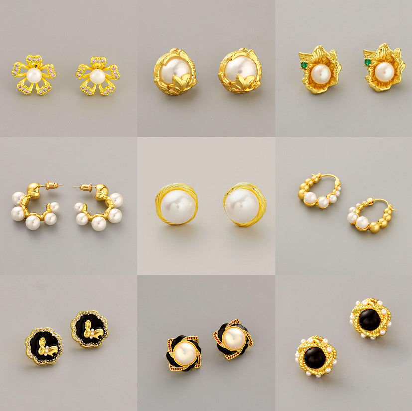 Versatile French Pearl Stud Earrings