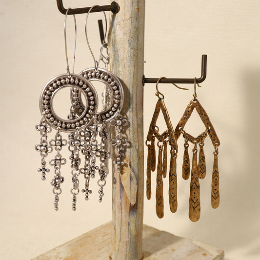 Boho Metal Tassel Earrings