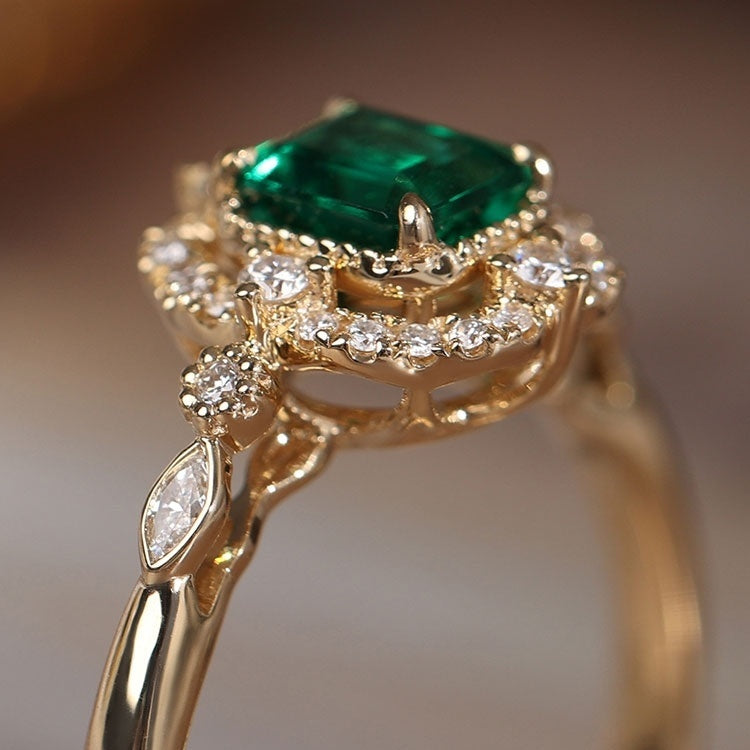 Brightness Diamond Emerald Ring