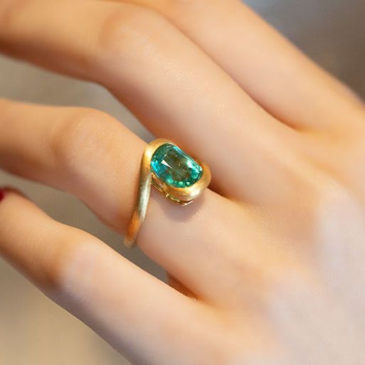 Colombian Emerald Matte Finish Ring