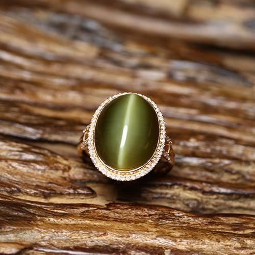 Natural Cat's Eye Stone Ring