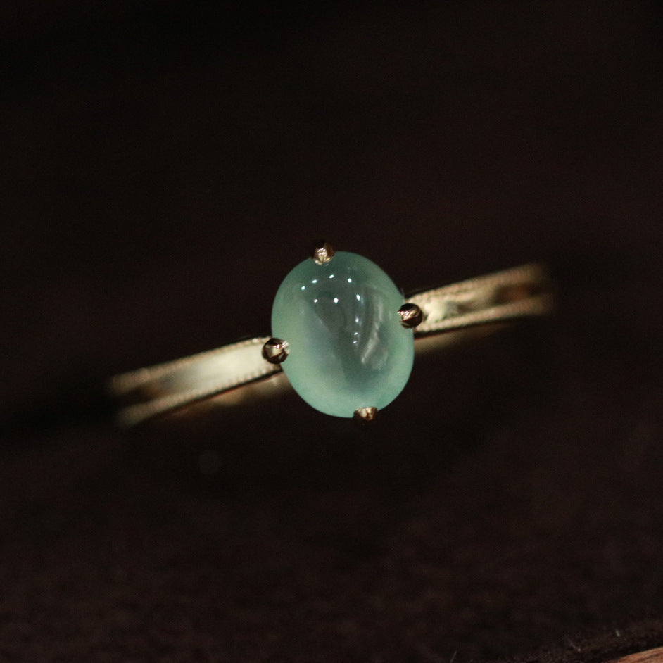 Simulated Moonstone Jadeite Ring