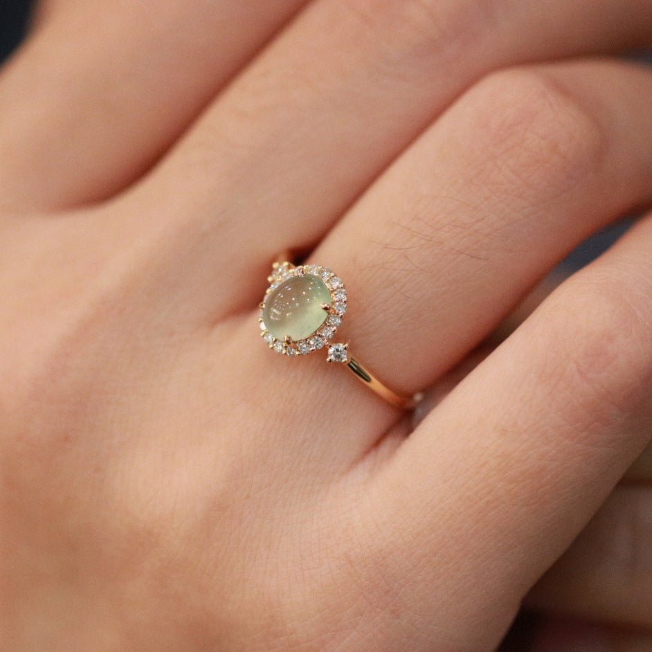 Stunning S925 Silver Carved Jadeite Ring