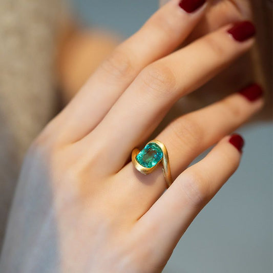 Colombian Emerald Matte Finish Ring