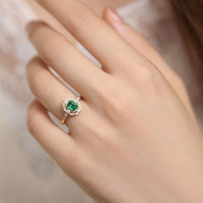 Brightness Diamond Emerald Ring