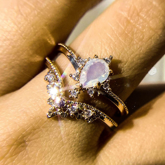 Retro Persian lace Purple Crystal ring girl