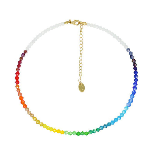 PRIDE Rainbow gradient crystal beads Chocker Necklace
